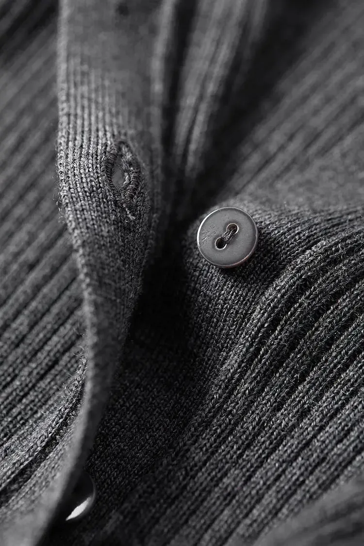 100 Merino Wool Rib Knit Polo Base Layer