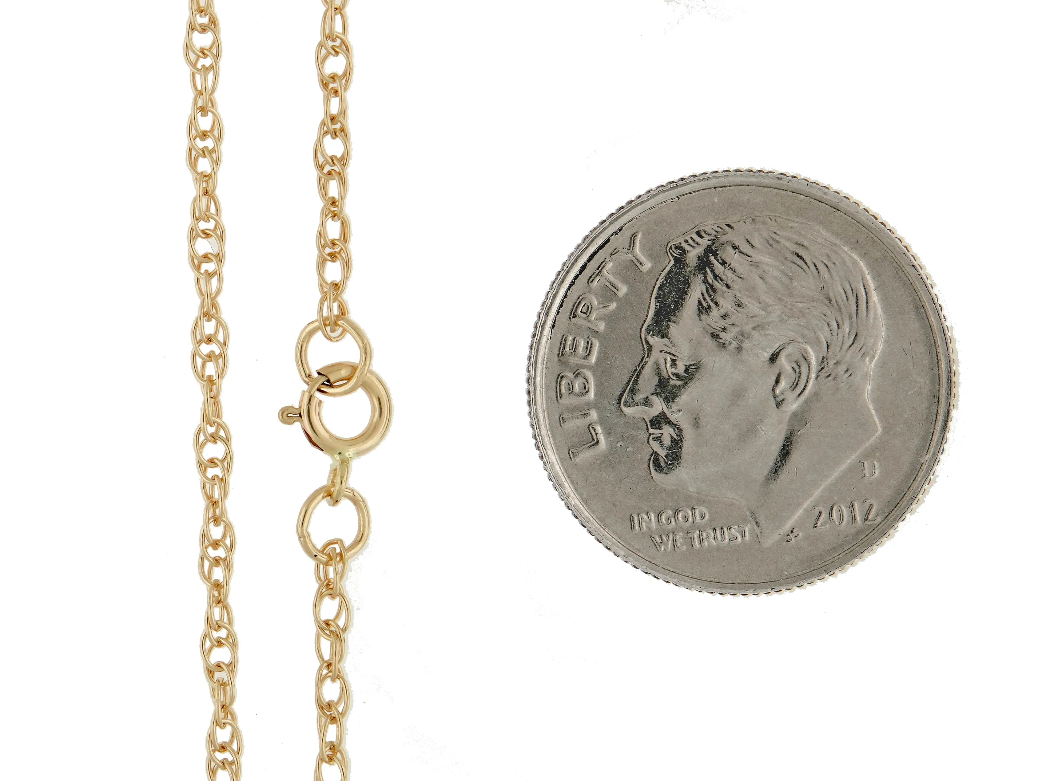 14K Yellow Gold 1.35mm Cable Rope Bracelet Anklet Choker Necklace Pendant Chain