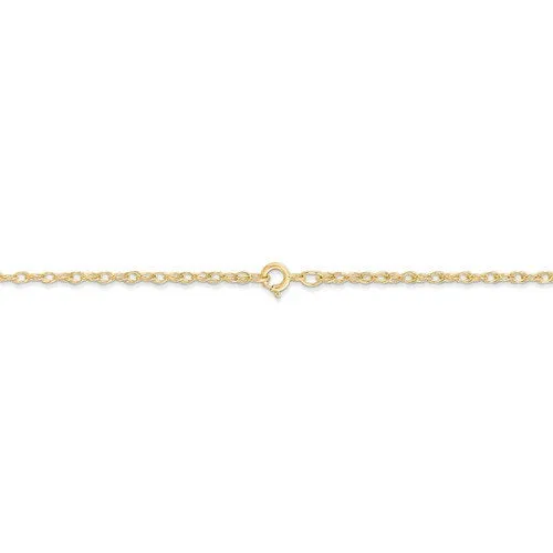 14K Yellow Gold 1.35mm Cable Rope Bracelet Anklet Choker Necklace Pendant Chain