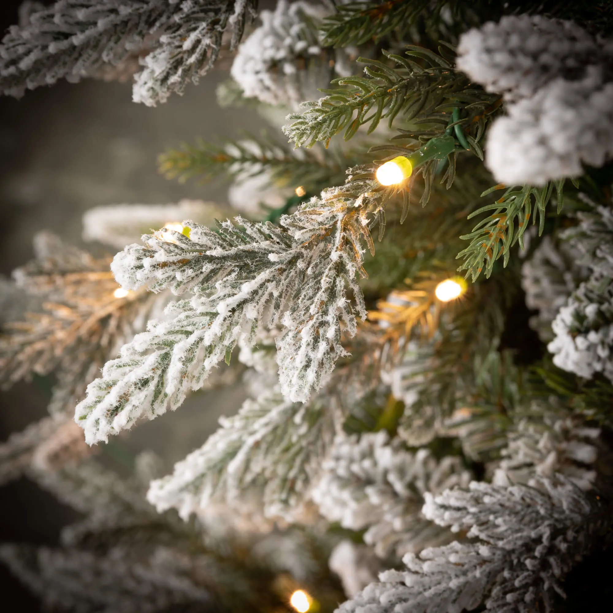 7' Potted Lit Snowy Pine Tree