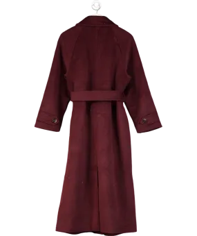 Abercrombie & Fitch Red Wool Belted Longline Coat UK L