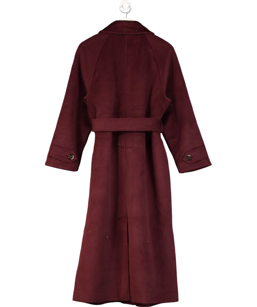 Abercrombie & Fitch Red Wool Belted Longline Coat UK L
