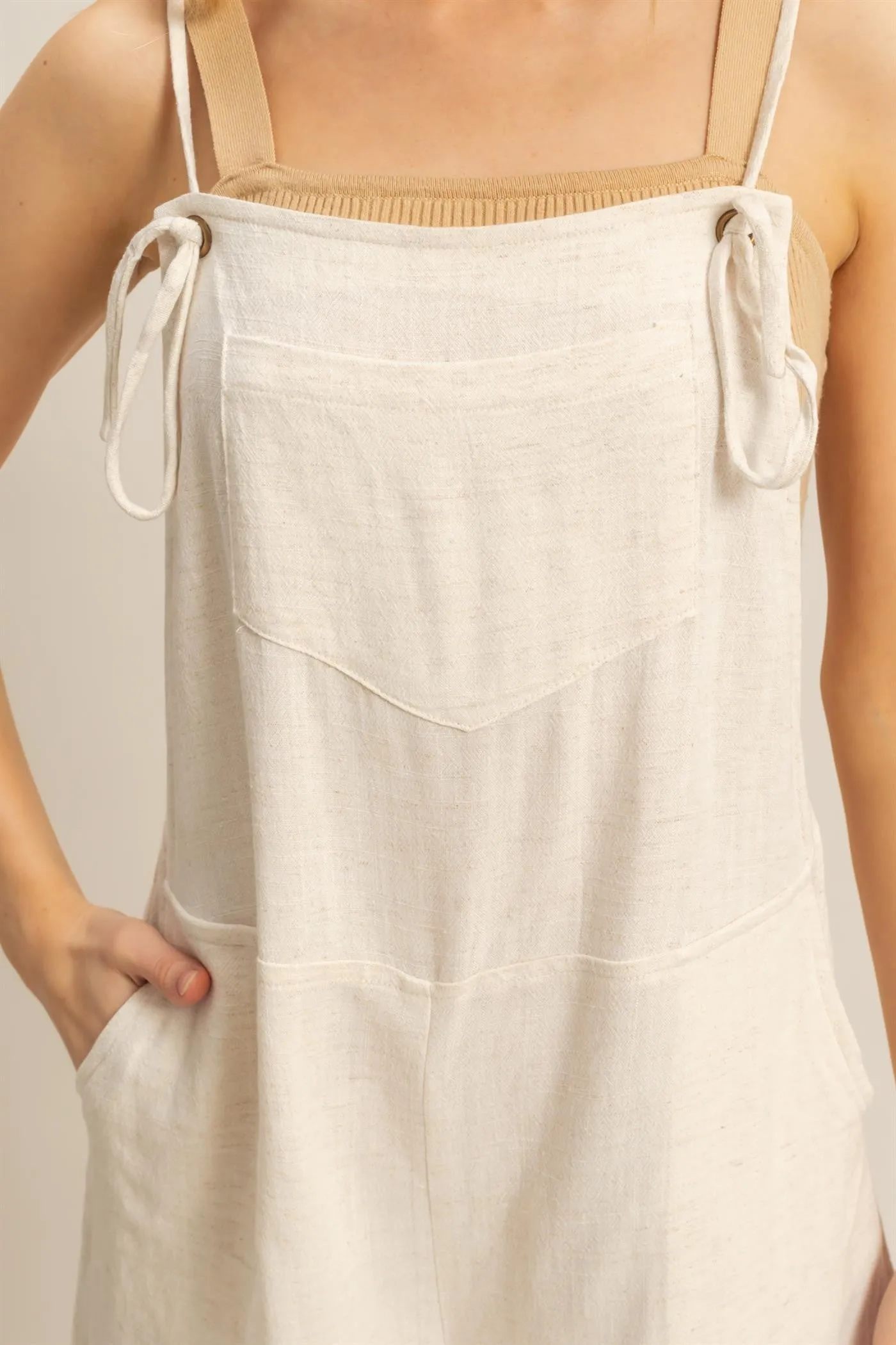 Allie Romper Overall in Oatmeal