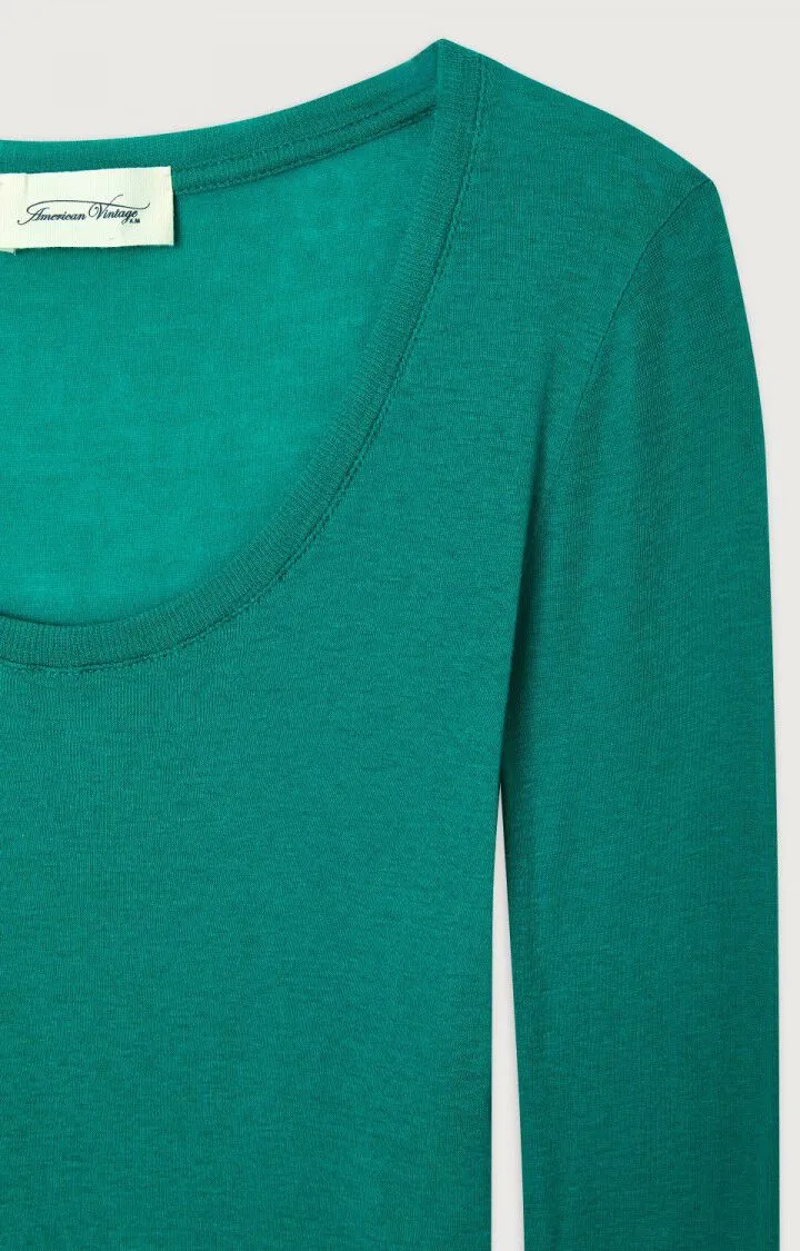 American Vintage | Massachusetts Longsleeve T-shirt - Vintage Peacock