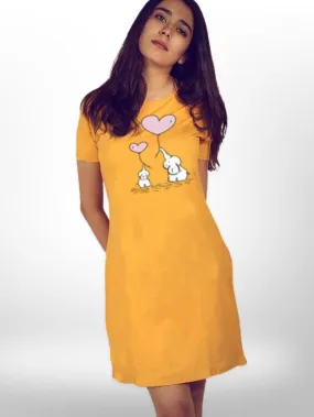 Animal  Loves Printed Long T-shirt For Women's