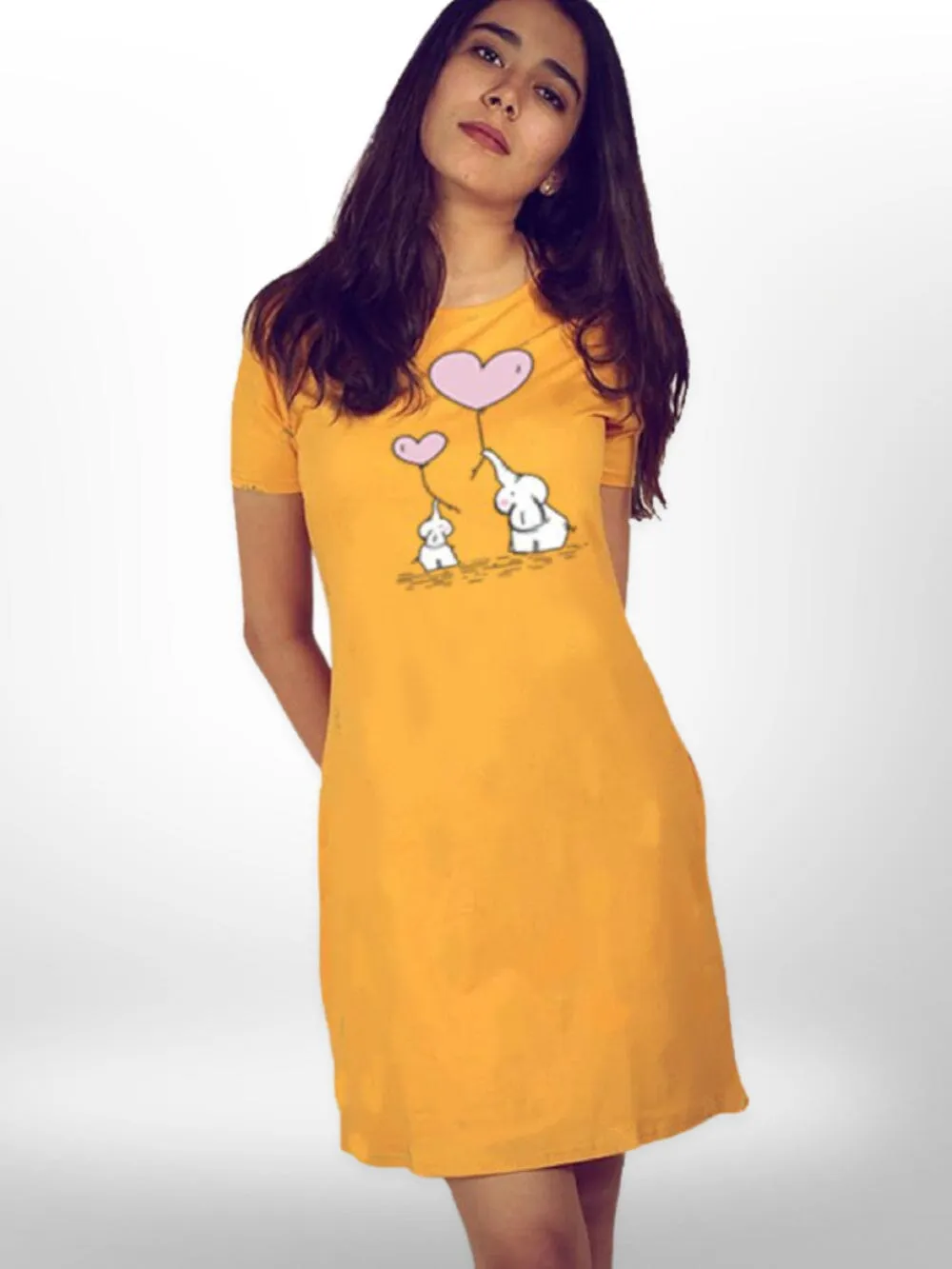 Animal  Loves Printed Long T-shirt For Women's