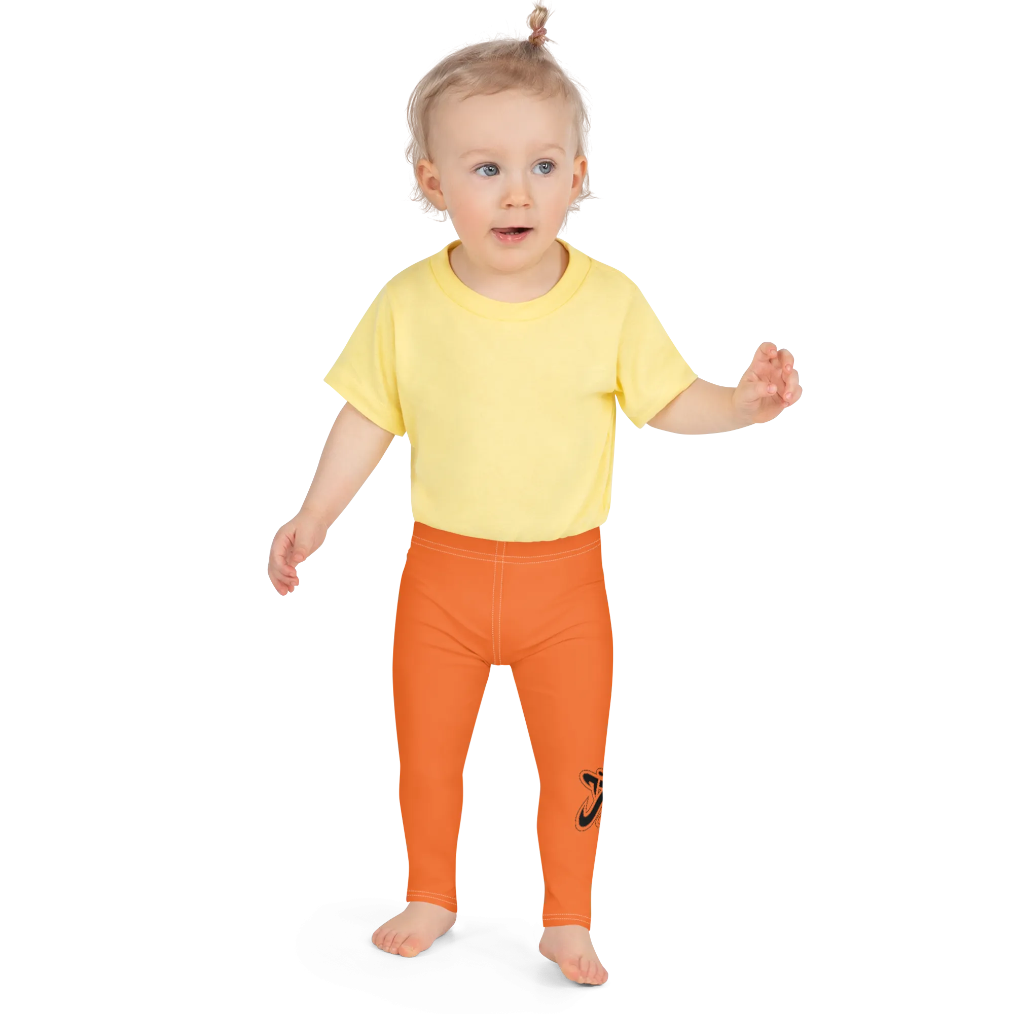 Athletic Apparatus Orange Black logo White stitch V3 Kid's Leggings