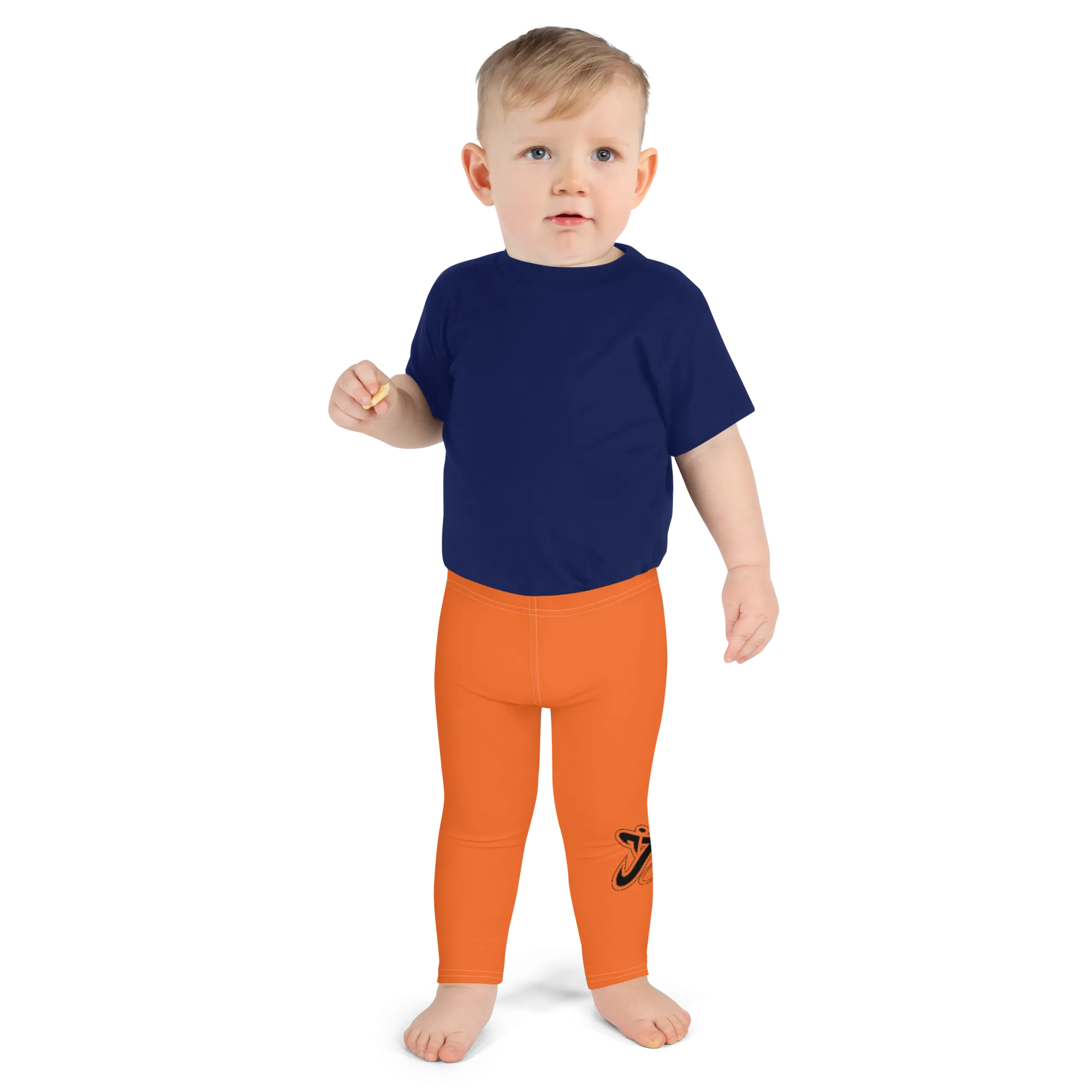 Athletic Apparatus Orange Black logo White stitch V3 Kid's Leggings