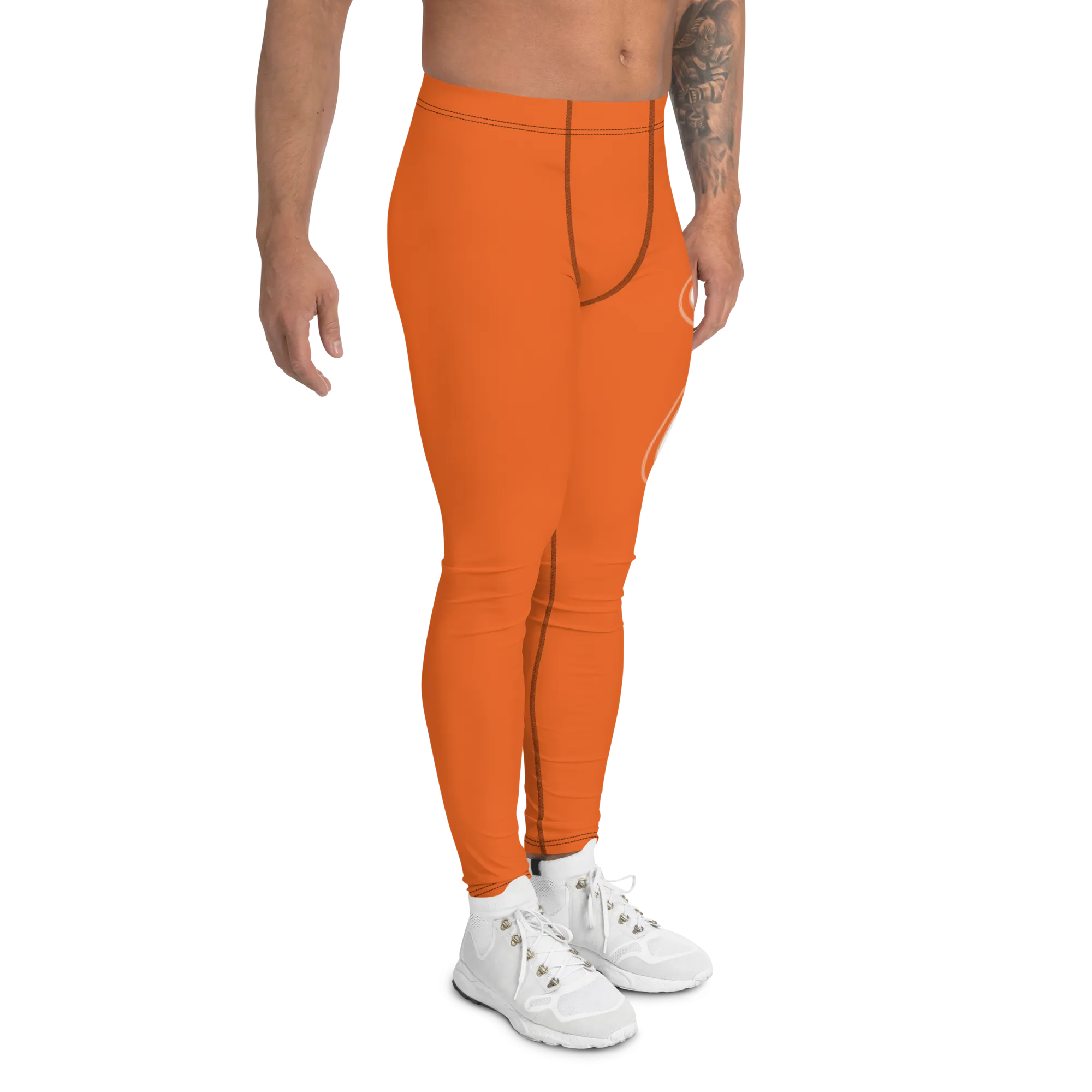 Athletic Apparatus Orange White logo V2 Men's Leggings