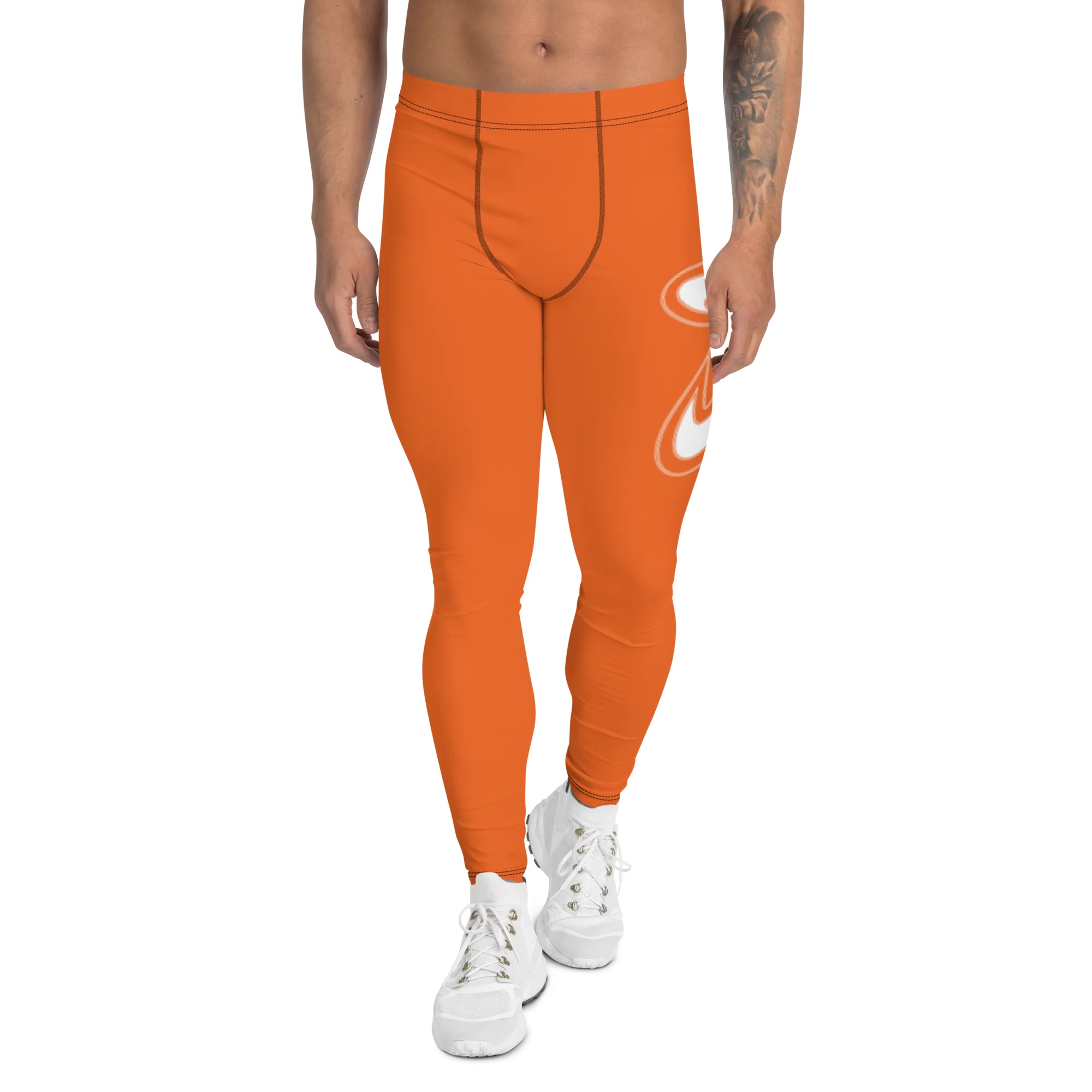 Athletic Apparatus Orange White logo V2 Men's Leggings