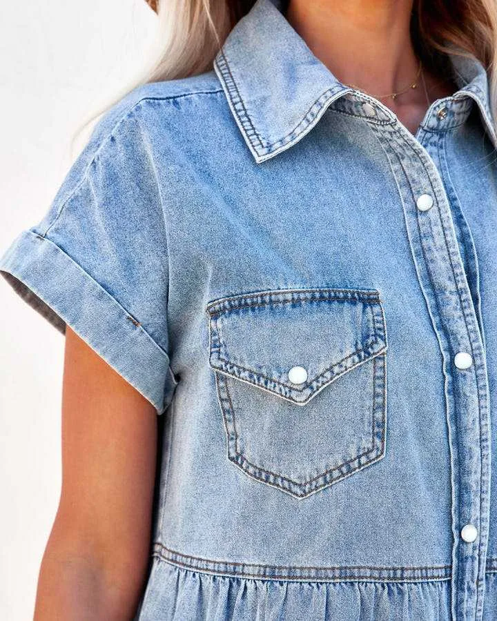 BB902 Frayed Denim Dress