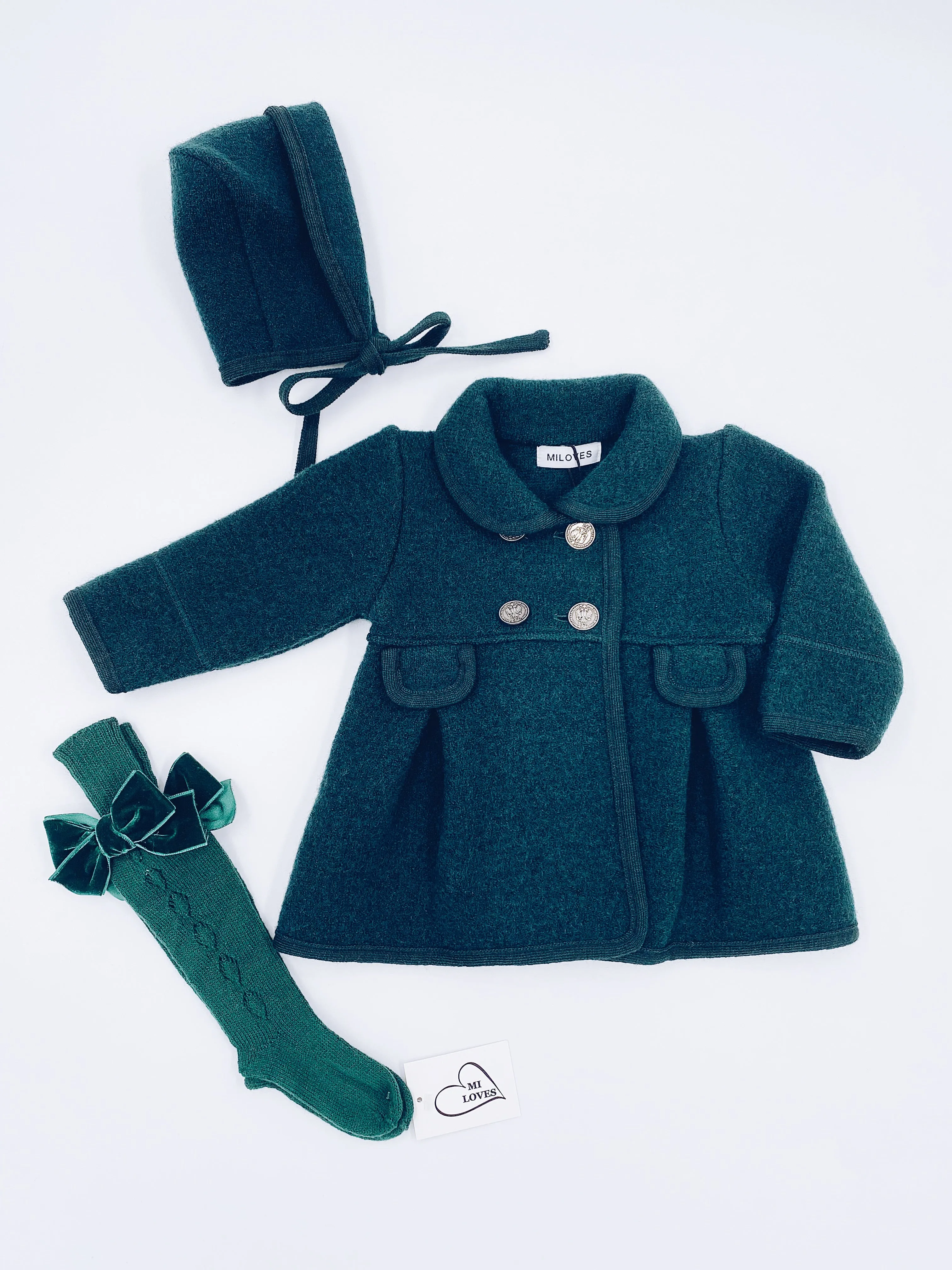 Beautiful Deep Green merino wool coat.