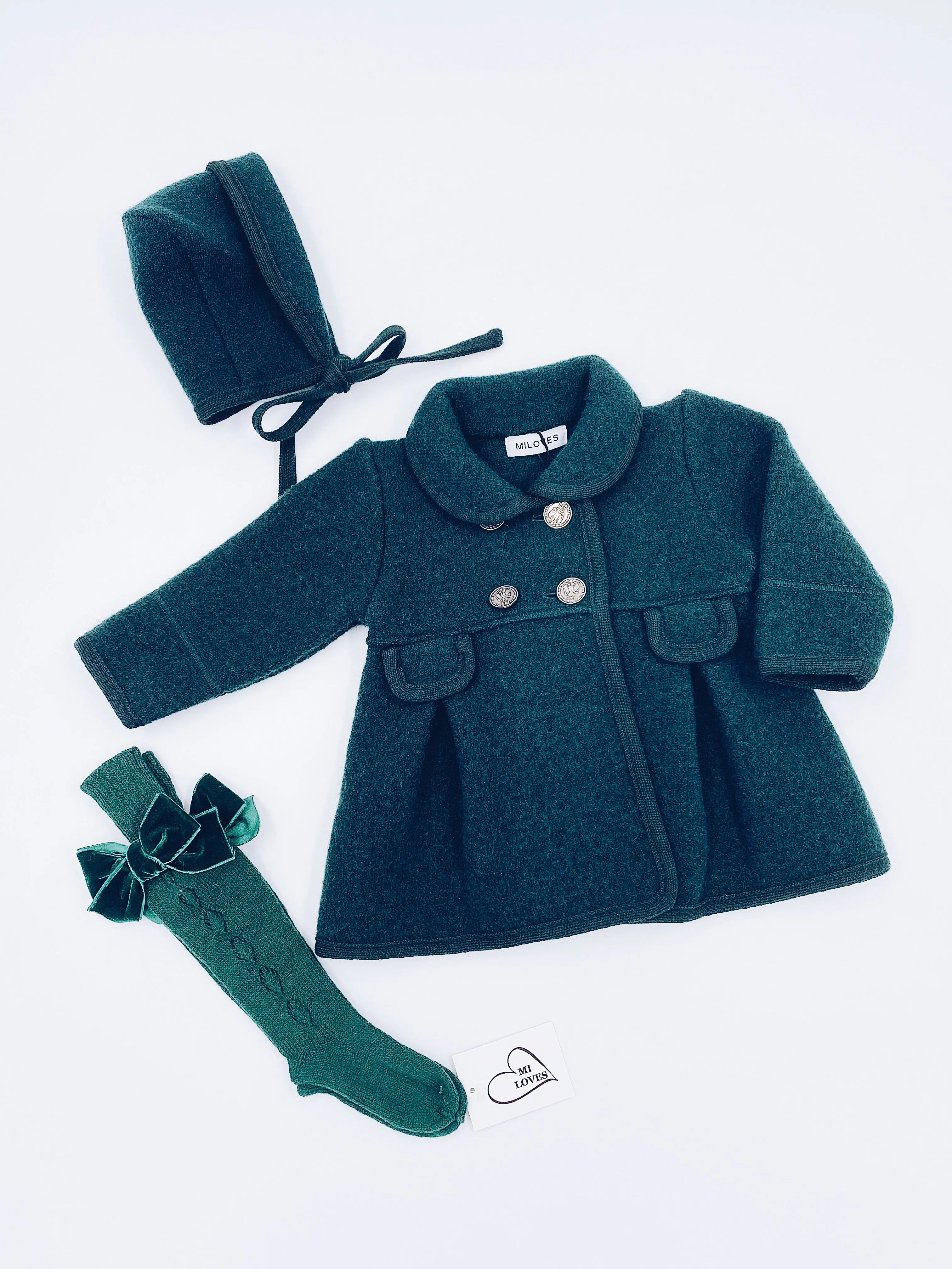Beautiful Deep Green merino wool coat.