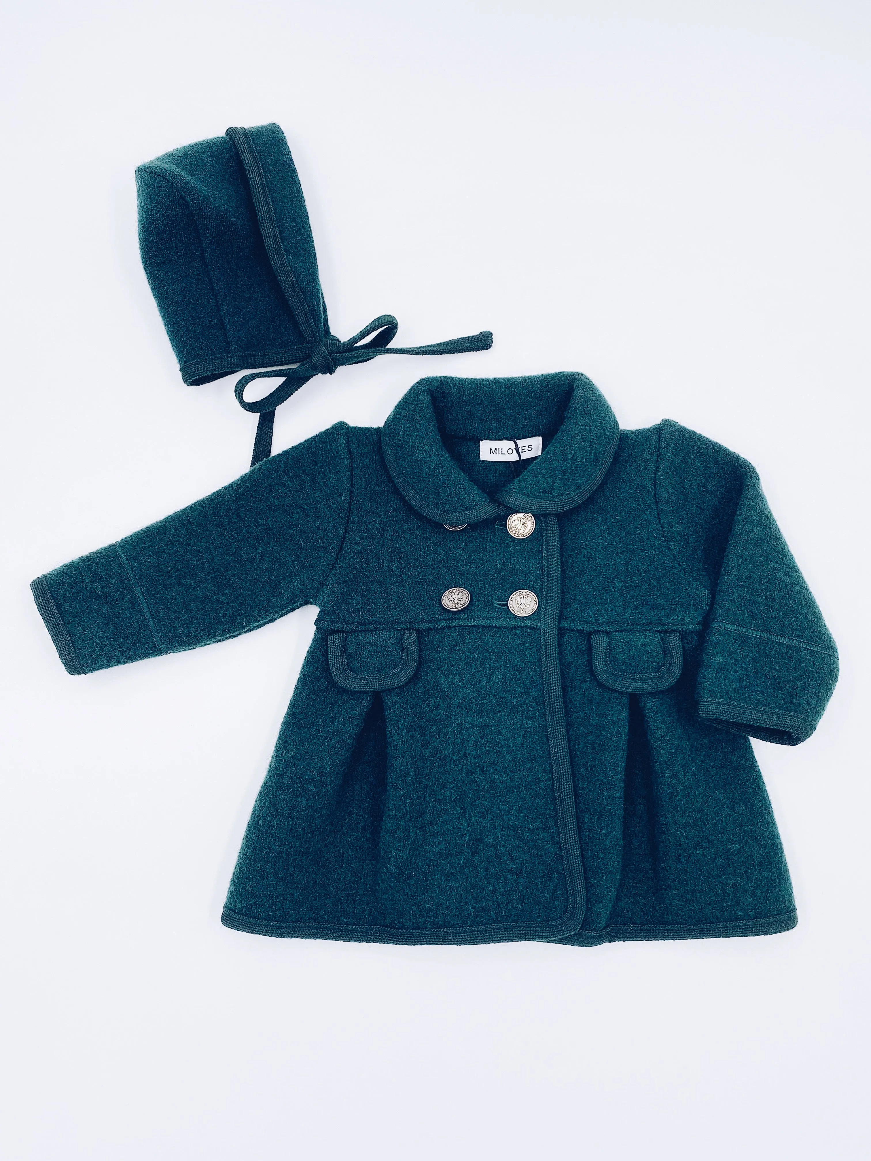 Beautiful Deep Green merino wool coat.