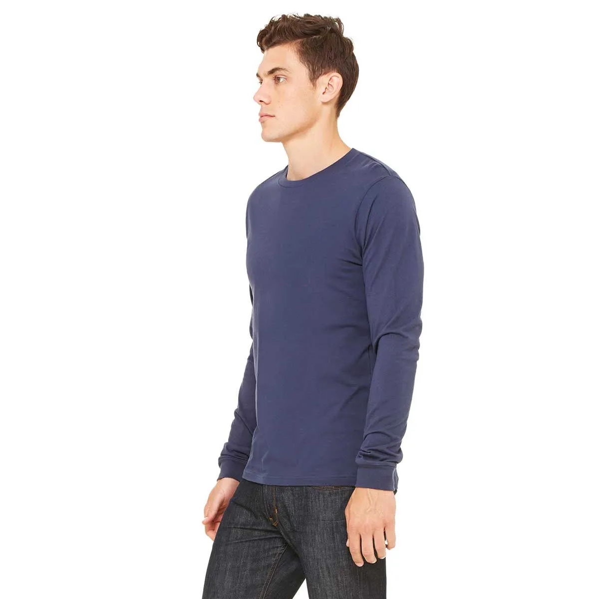 Bella   Canvas Men's Navy Jersey Long-Sleeve T-Shirt
