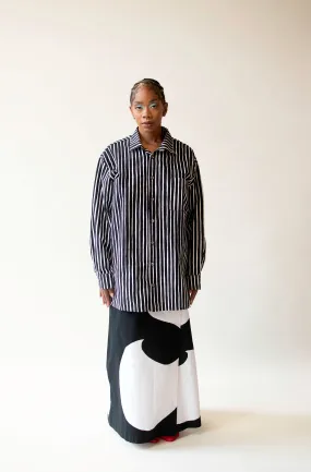 Black and white striped shirt | Marimekko C. 1980s