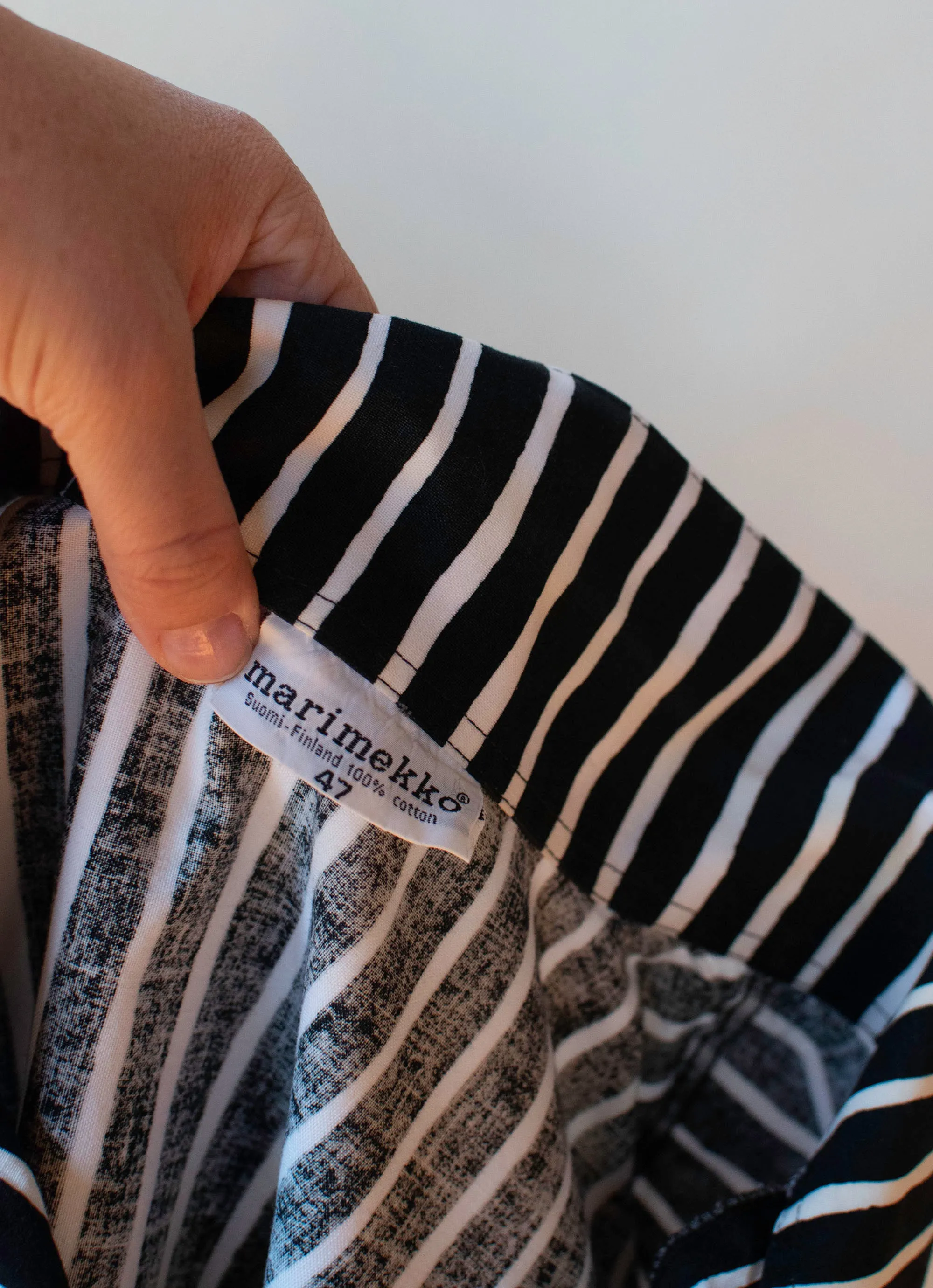 Black and white striped shirt | Marimekko C. 1980s