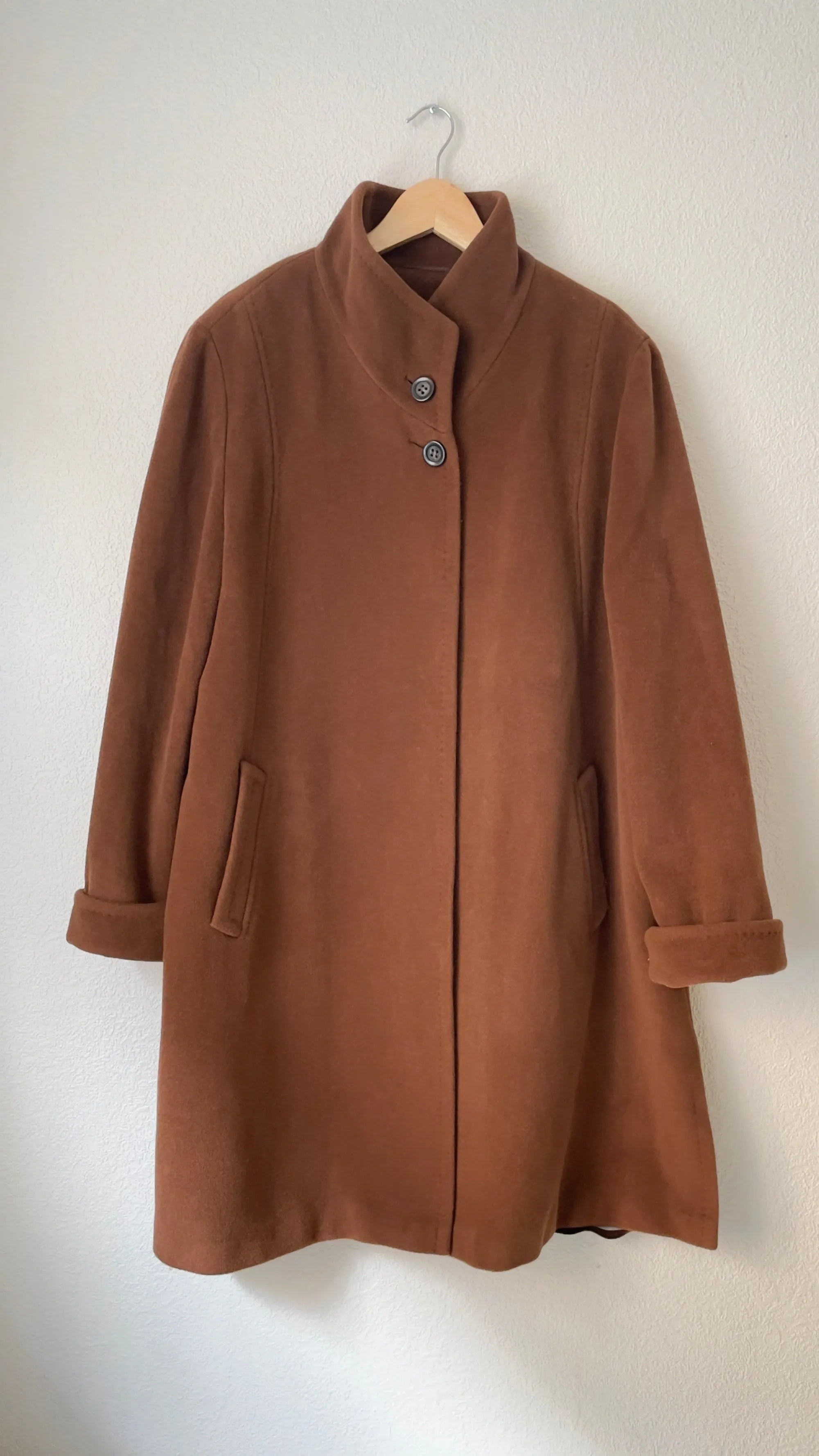 Brown Wool Angora Coat - Marcona