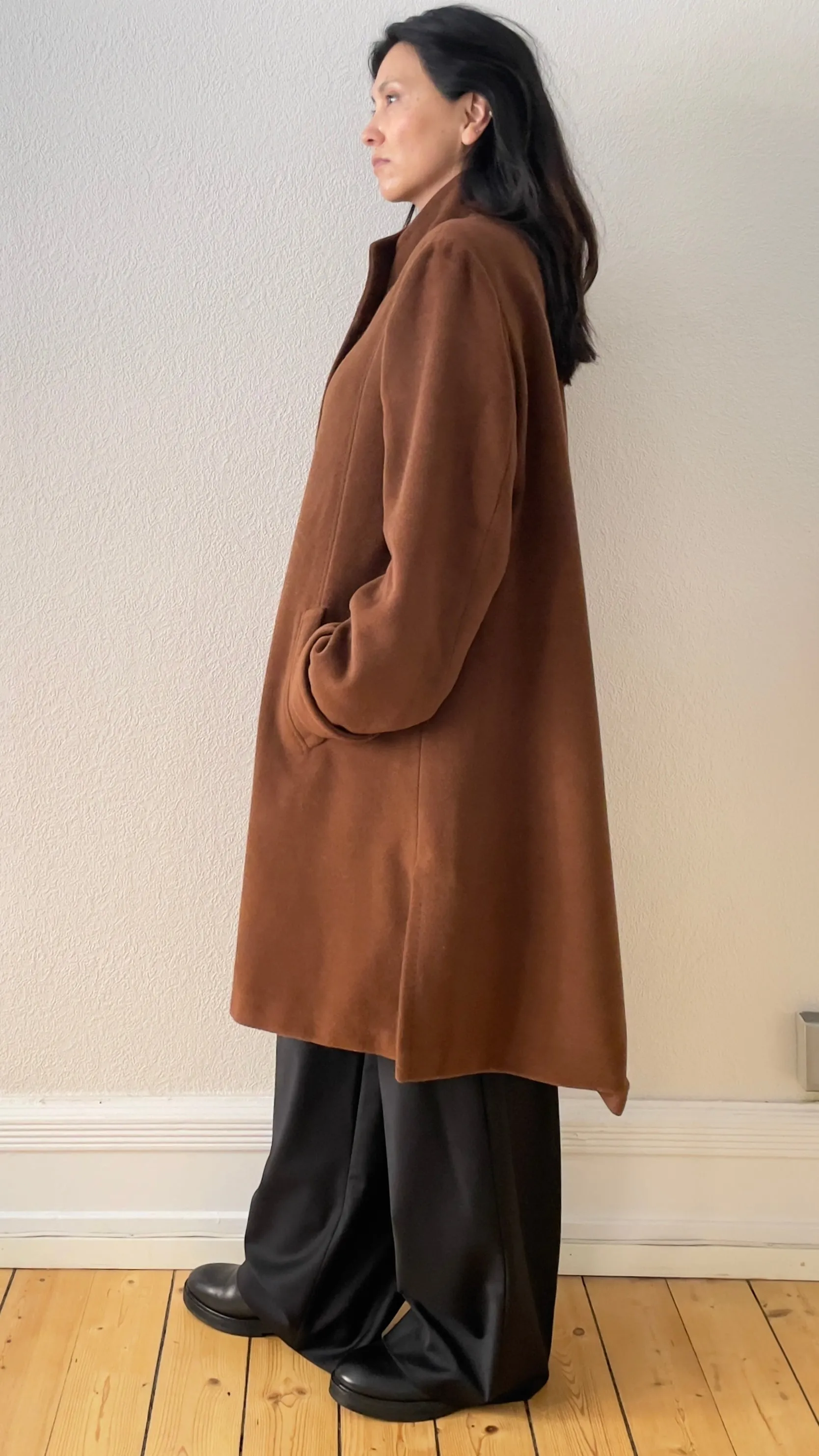Brown Wool Angora Coat - Marcona