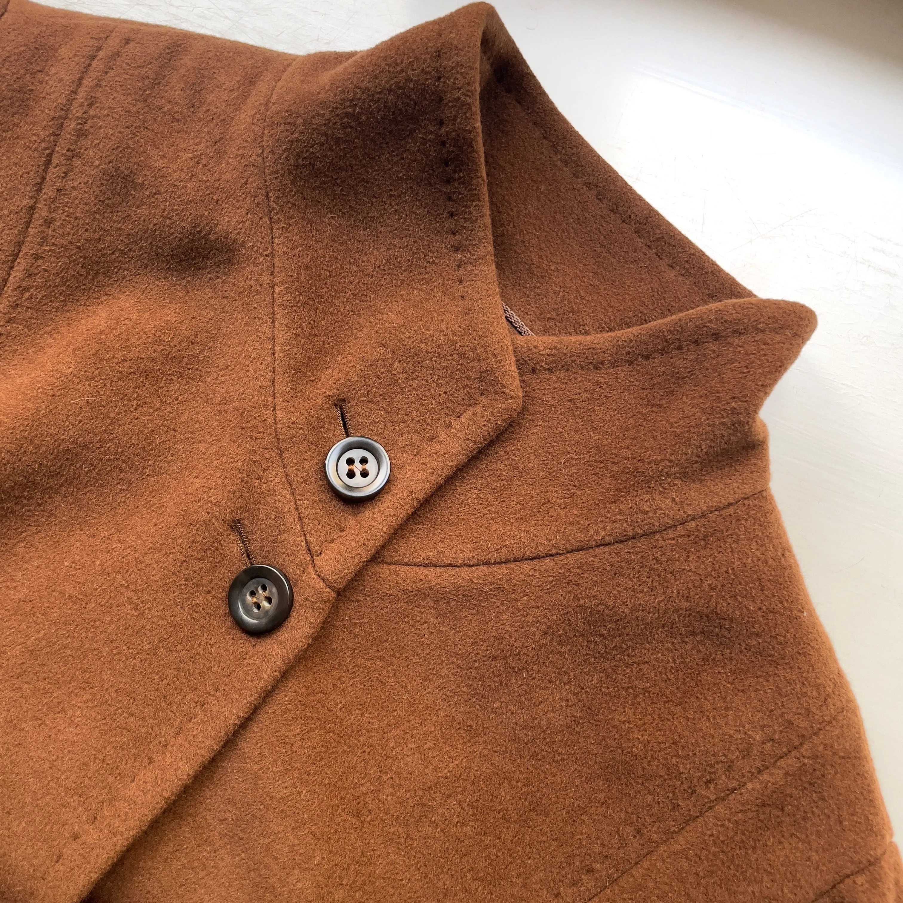 Brown Wool Angora Coat - Marcona