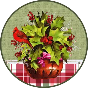 Cardinal Sign, Holiday Sign, Christmas Sign, Wreath Supplies, Wreath Center