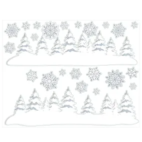 Christmas Snowy Glitter Vinyl Window Decorations | 1ct