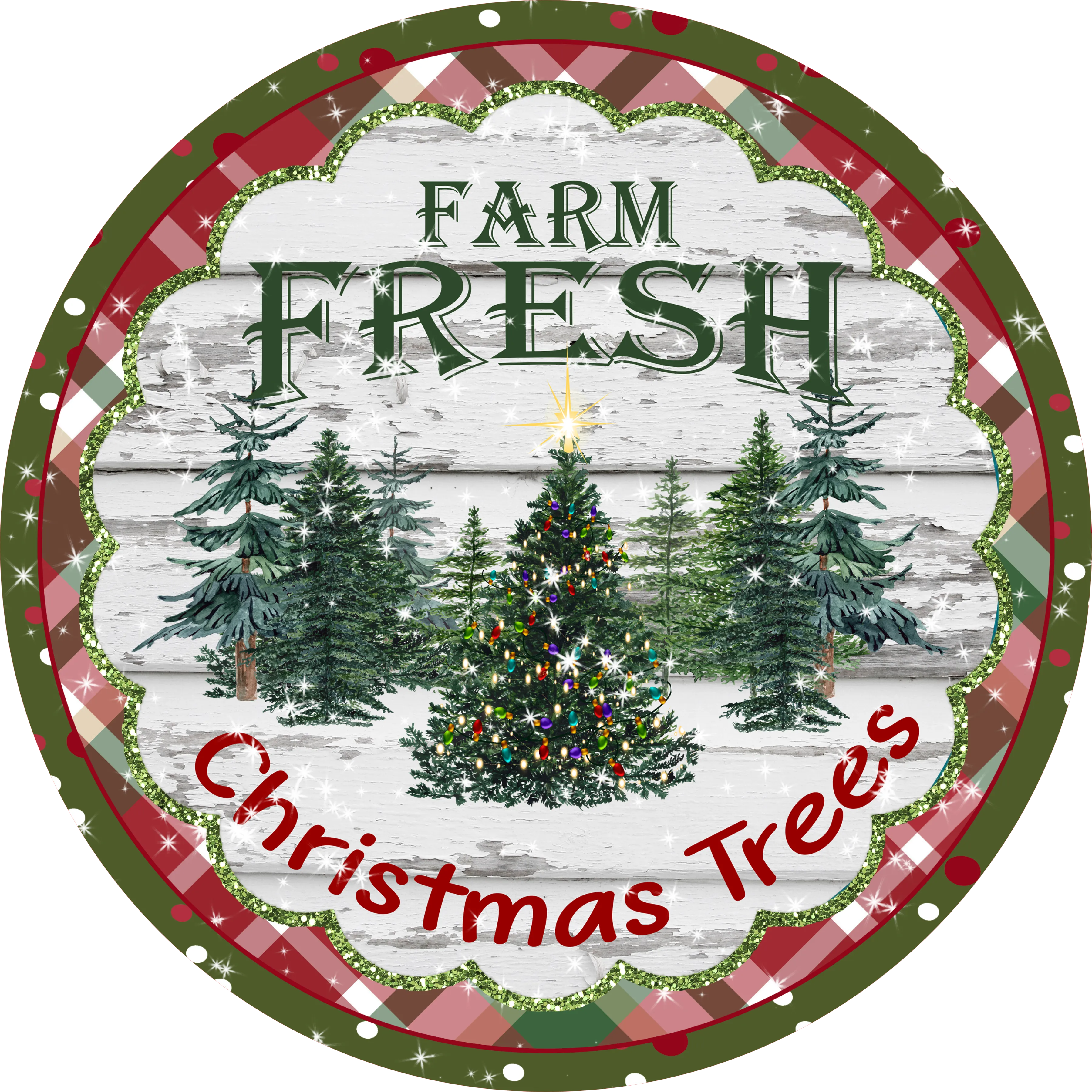 Christmas Trees, Christmas Lights, Christmas Sign, Wreath Sign,Wreath Center