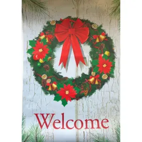 Christmas Wreath Garden Flag