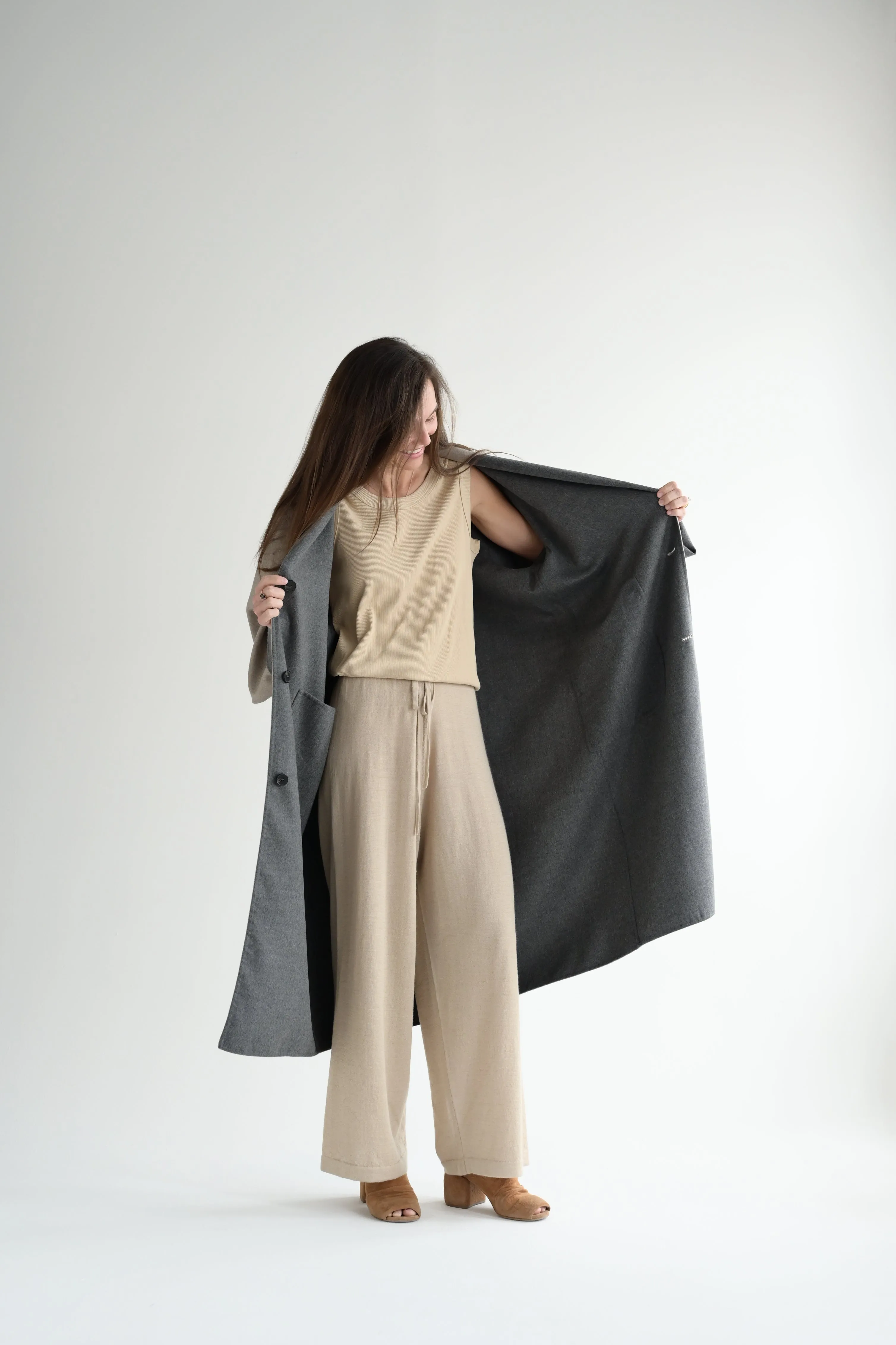 Cite Coat Fully Reversible in Oatmeal/Grey Melange