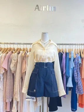 Cream simple blouse
