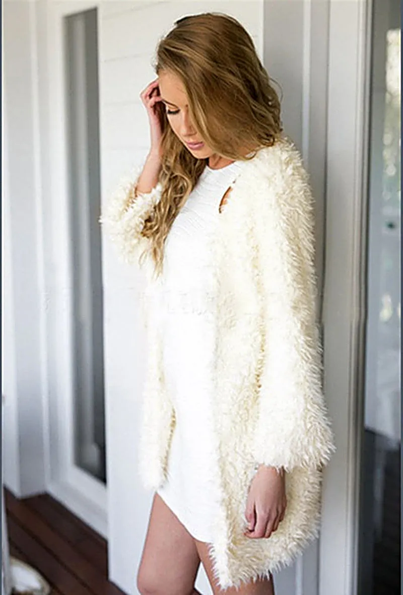 Cream Teddy Fur Cardigan