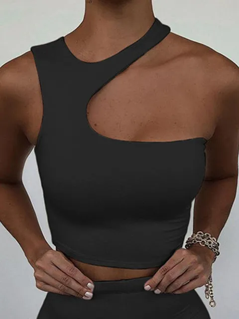 Cut-Out Off Shoulder Crop Top