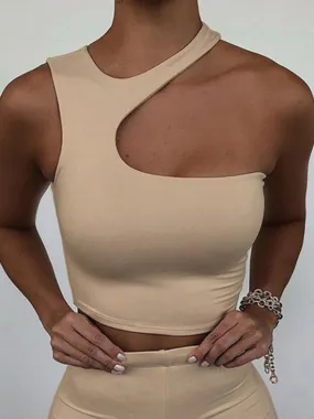 Cut-Out Off Shoulder Crop Top