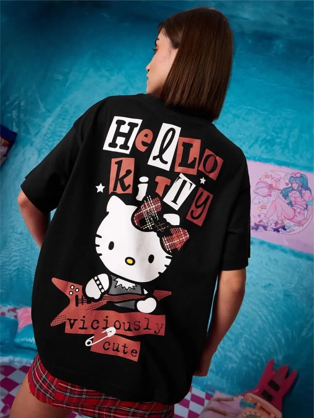 Cute Hello Kitty Printed Cheap Price High Quality Womens Drop Shoulder T shirt Legacy Boutiques Bangladesh