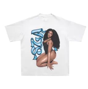 DKNT SZA HIP HOP SINGER PORTRAIT RETRO T SHIRT
