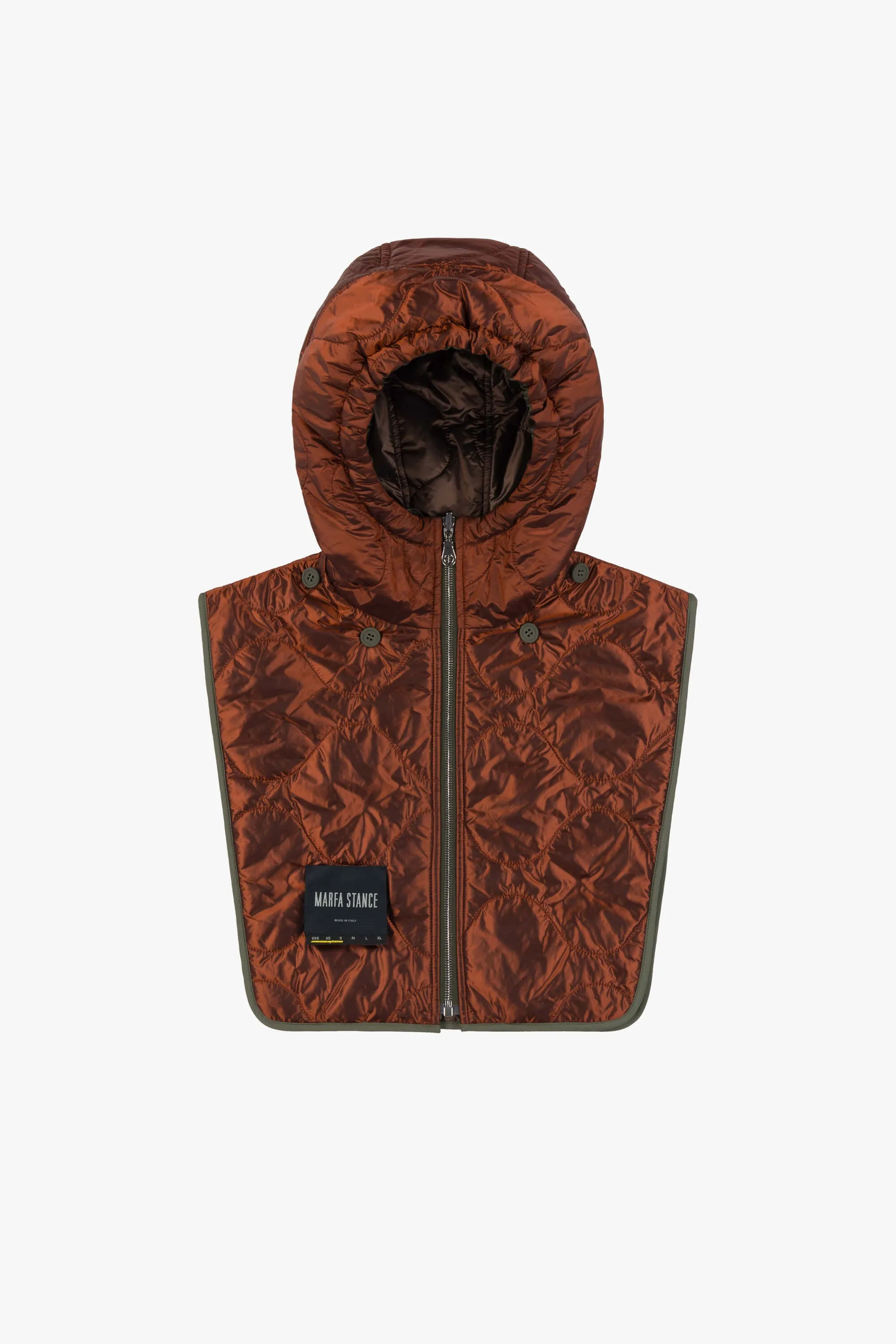 Elements Quilt Zip Hood - Dark Olive / Amber