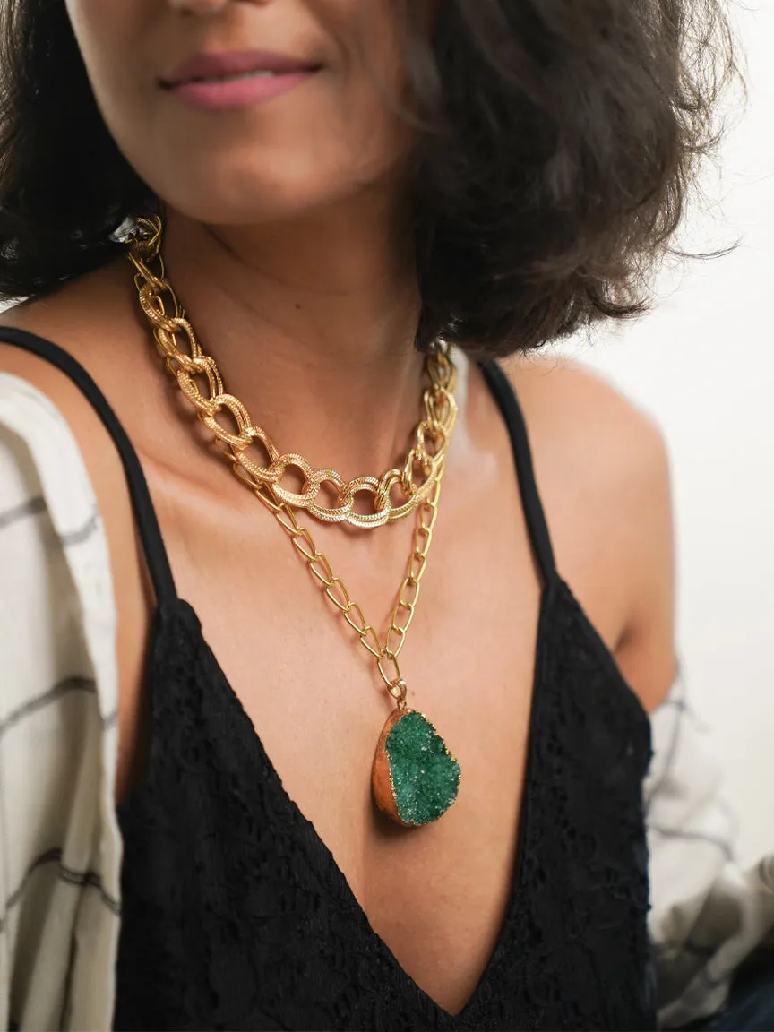 Ezme Pendant   Gold Chain