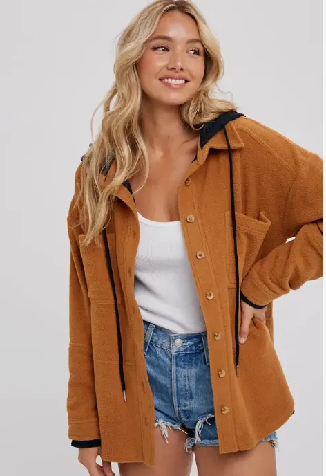 Fleece Hoodie Shacket