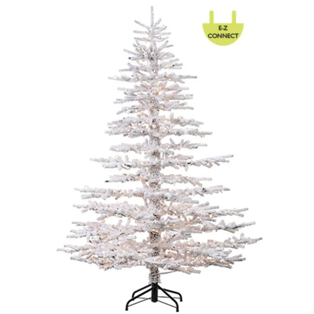 Flocked Garden Tree x1096 w/800 HLED Lights Easy Connect on Metal Stand