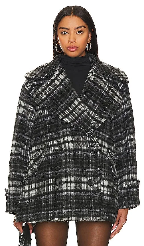 Free People Highlands Wool Coat in Black