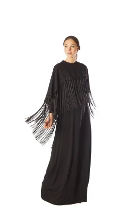 Fringed Edge Cape Gown