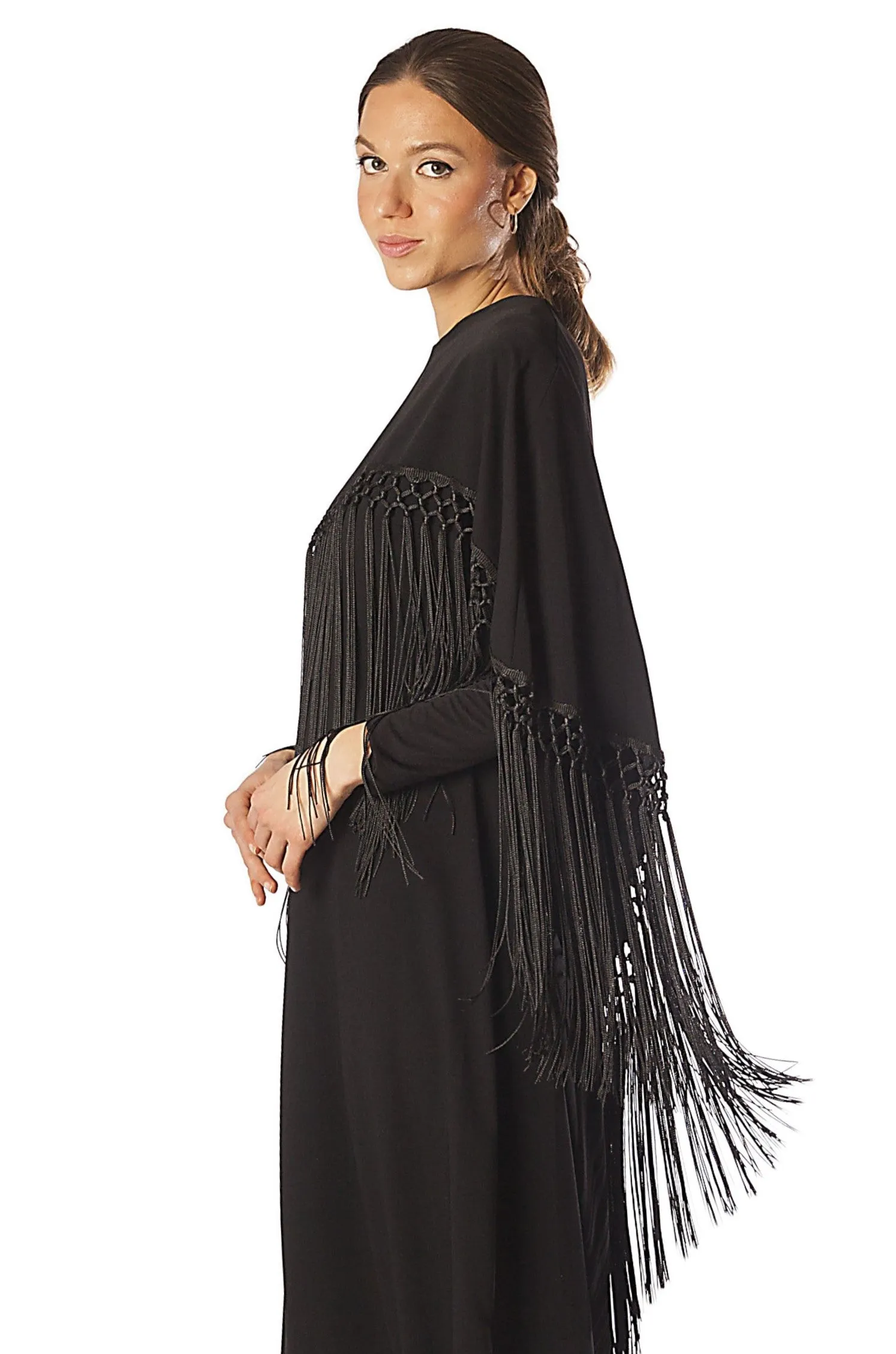 Fringed Edge Cape Gown