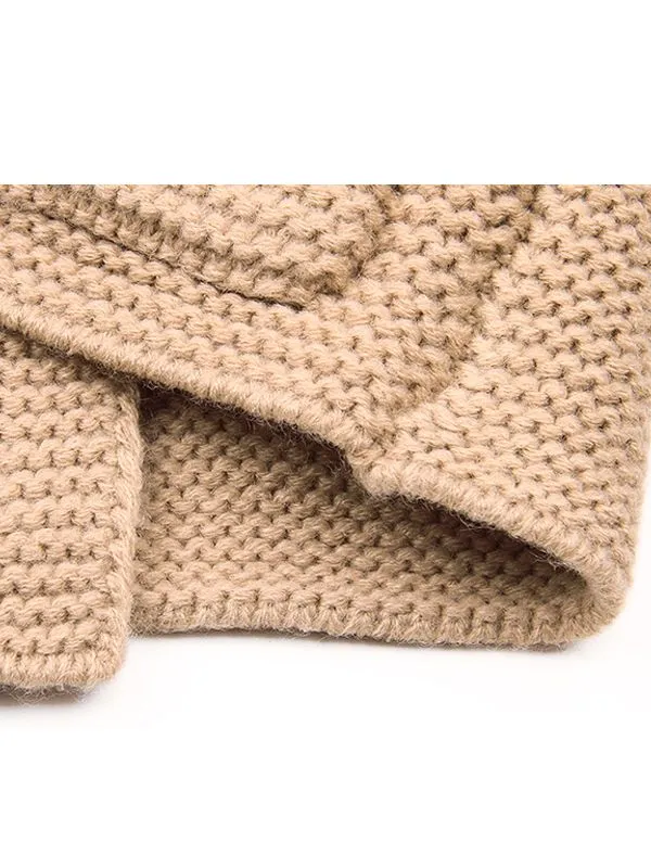 Fur Trim Sweater Cardigan Coat