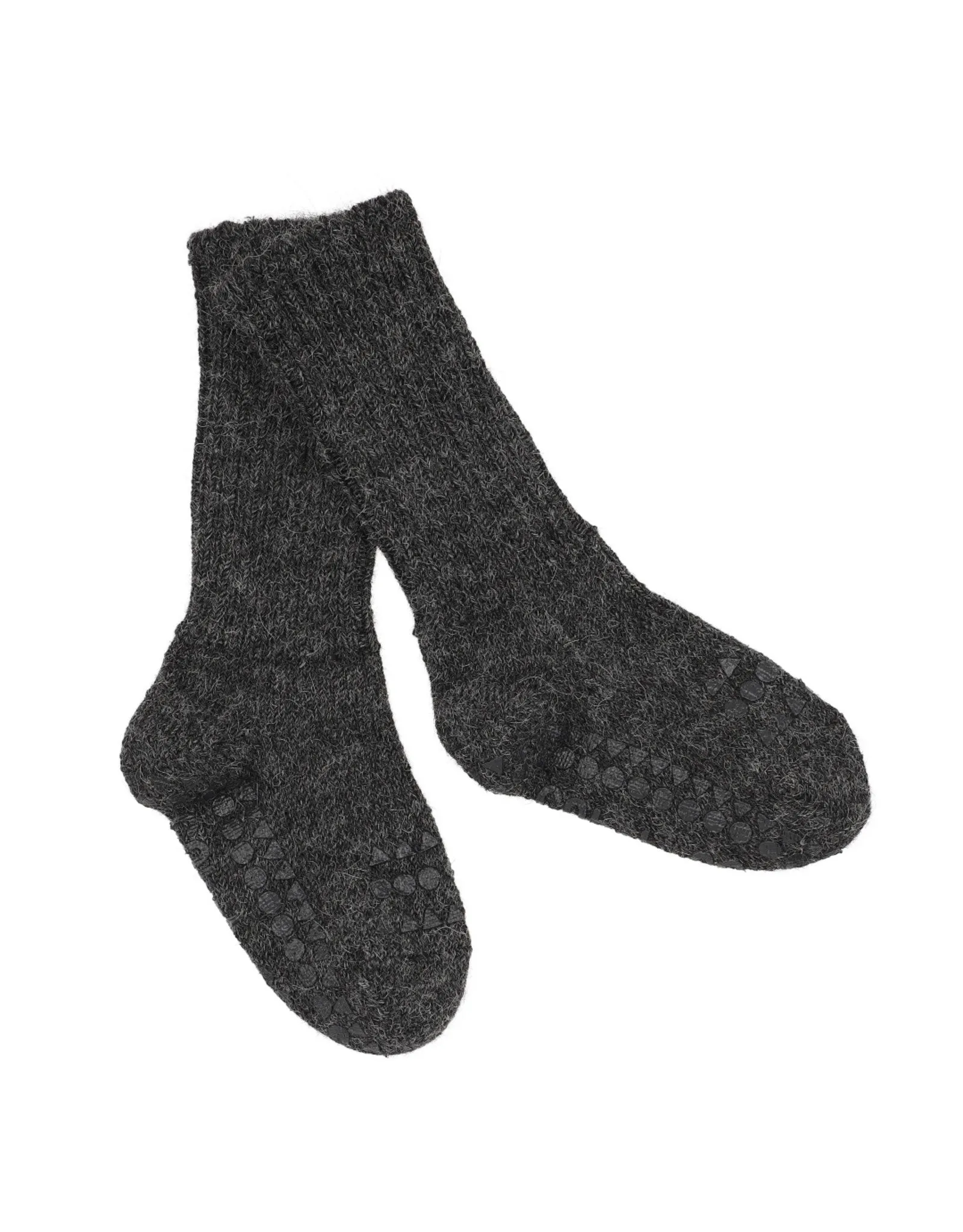 gobabygo antislip sokken alpaca wol dark grey melange