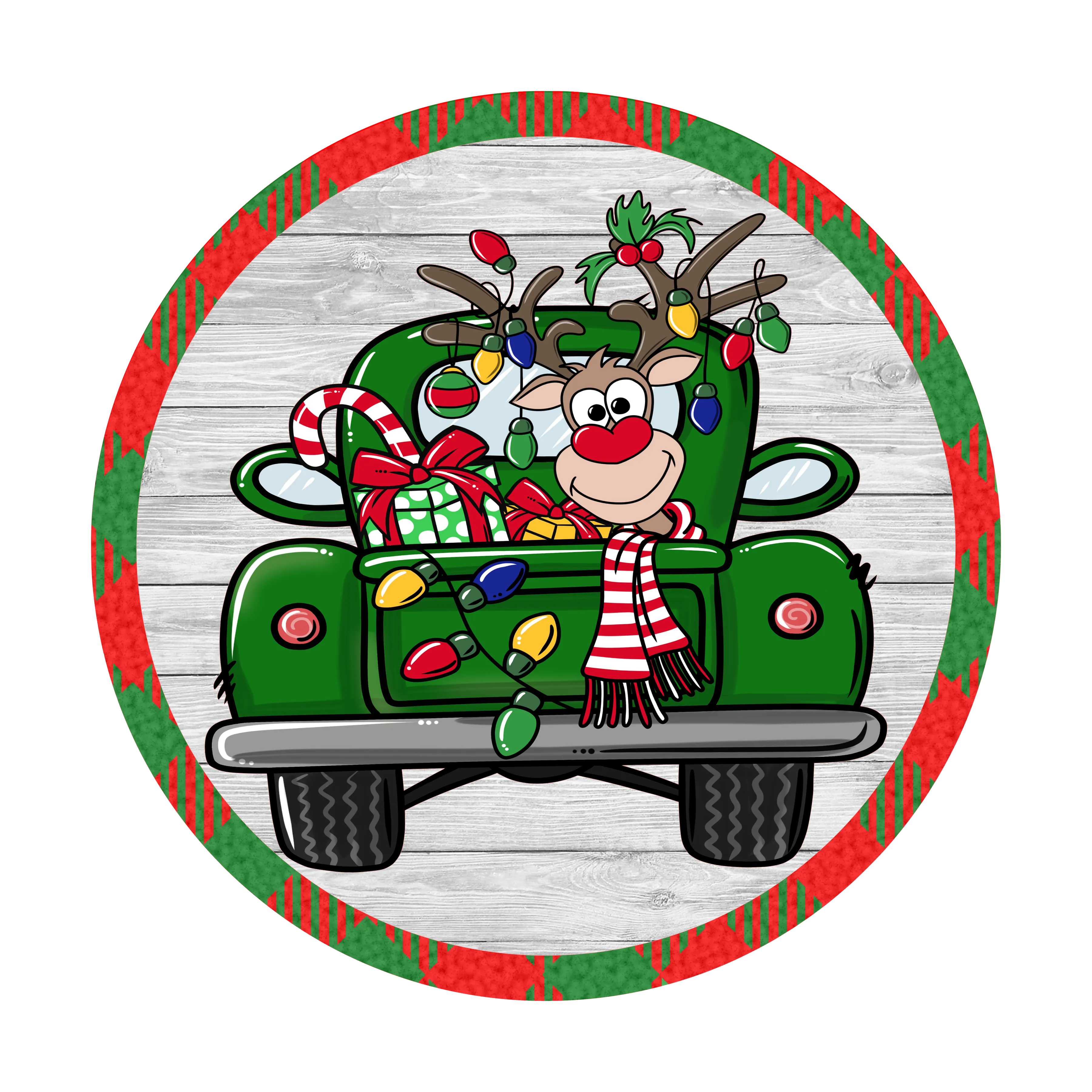 Green Truck, Rudolph, Candy, Christmas Lights, Wreath Supplies, Wreath Center