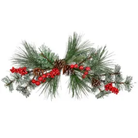 Iced Pine Swag with Berries & Pinecones