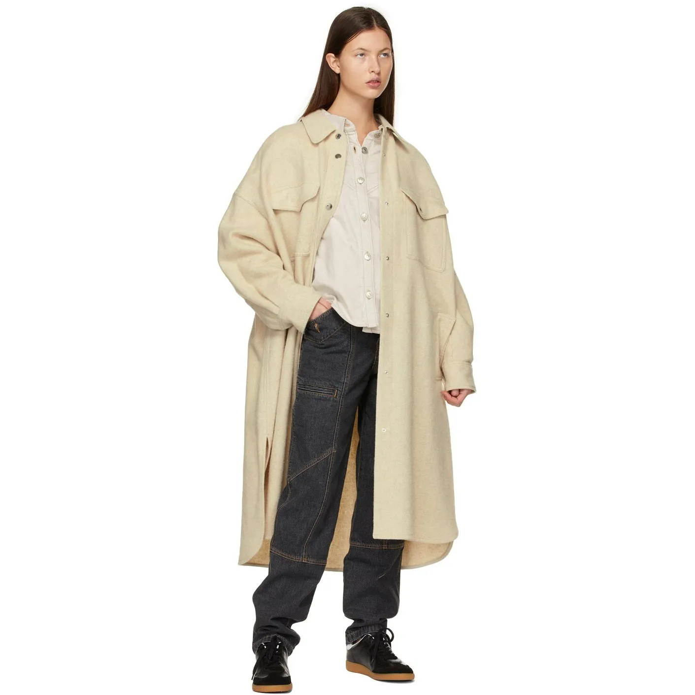 Isabel Marant Etoile Beige Wool Fontia Coat