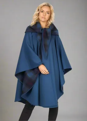 Jimmy Hourihan Classic Teal Wool Walking Cape (No Pockets)