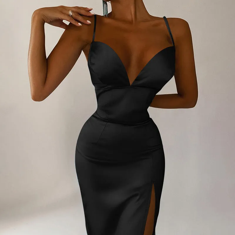 Julia Fashion - Elegant Satin Women's Dress