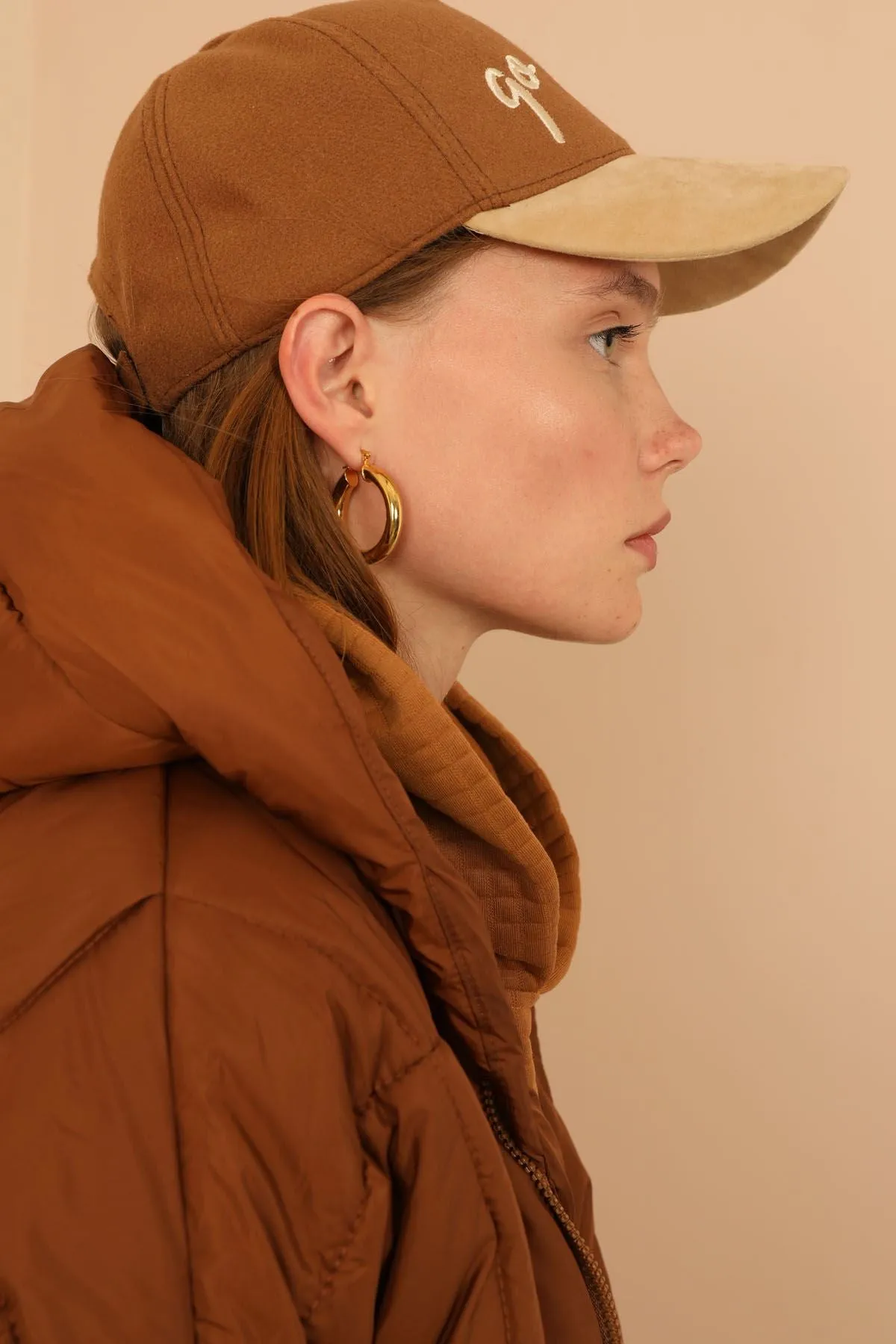 KKT Long Sleeve Oversize Women Coat - Brown - Weston